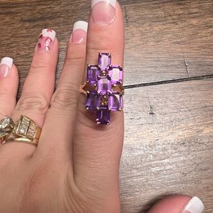 Amethyst  Ring in Yellow Gold